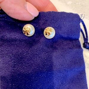 Tory Burch Pearl earrings with dust bag. Like new.